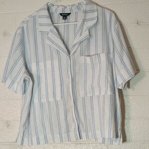 Buffalo David Bitton Blue Stripe Button Front Shirt